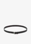 Prada Slim Leather Belt In Brown
