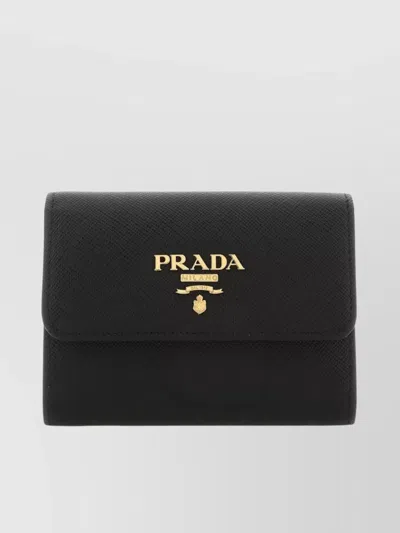 Prada Slim Leather Wallet With Compact Design