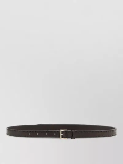 Prada Slim Nappa Lambskin Belt Raw Cut In Brown