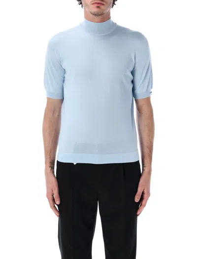 Prada Slim-fit Mock Turtleneck Sweater - Size 48 In Blu