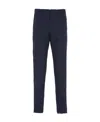 Prada Sling-inserted Bag Casual Trousers In Blue