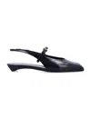 Prada Black Patent Leather Slingback Ballerina In Black