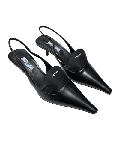 Prada Slingback High-heeled Sandals In Black