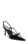 Prada Brushed Leather Slingback Pumps In Black