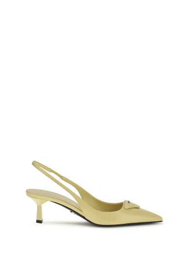 Prada Slingback Pumps In Green