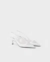 Prada Slingback-pumps Aus Lackleder In White