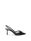 Prada Mesh Bow Slingback Pumps In Black