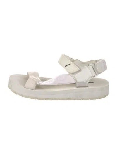 Pre-owned Prada Slingback Sandals In White