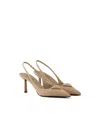 Prada Women's Suede 75mm Slingback Pumps In Brown
