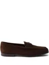 Prada Slip-on Suede Loafers In Brown