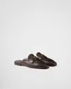 Prada Leather Slippers In Dunkelbraun