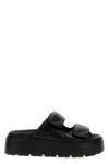 Prada Chunky Platform Sandals With Knot Detail In Black