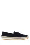 Prada Black Leather Loafers With Contrasting Sole