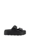 Prada Chunky Platform Sandals With Knot Detail In Black In Black