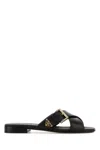 Prada Cross Strap Flat Slides Buckle In Animal Print