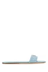 Prada Slippers In Pelle Azzurra Donna