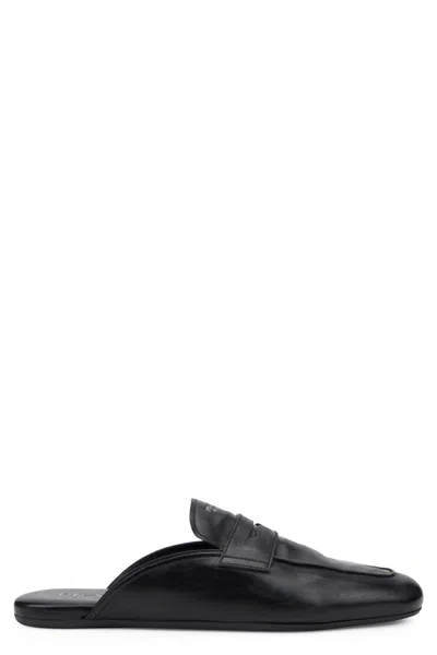 Prada Slippers In Smooth Leather In Black