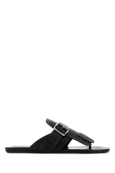 PRADA SLIPPERS INFRADITO SHUFFLE IN PELLE NERA  DONNA