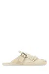 Prada Slippers Shuffle In Pelle Avorio Donna In Neutral