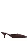Prada Satin Mules Kitten Heel Pointed Toe In Red