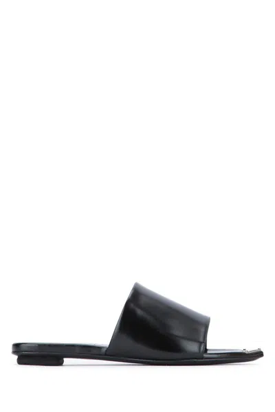 Prada Black Leather Sandals