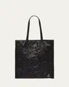 Prada Small Antique Nappa Leather Tote Bag In Nero