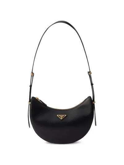 PRADA SMALL ARQUÉ LEATHER SHOULDER BAG