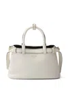 Prada Buckle Small Leather Handbag With Double Belt In 白色