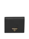 Prada Small Bi-fold Wallet In Black