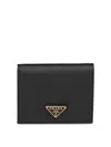 Prada Small Bi-fold Wallet In Black
