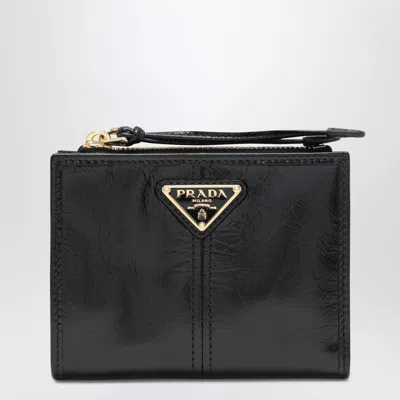 Prada Small Black Leather Wallet