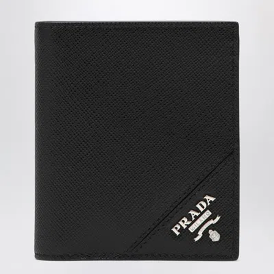 Prada Small Black Wallet In Saffiano Men