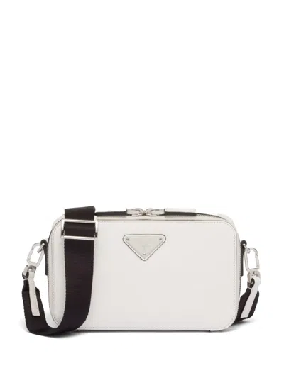 Prada Small Brique Crossbody Bag In White