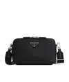 Prada Textured Leather Crossbody Bag In Black