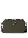 Prada Mens Green Brique Leather Shoulder Bag In Green