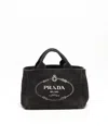 Prada Small Canapa Bag In Black