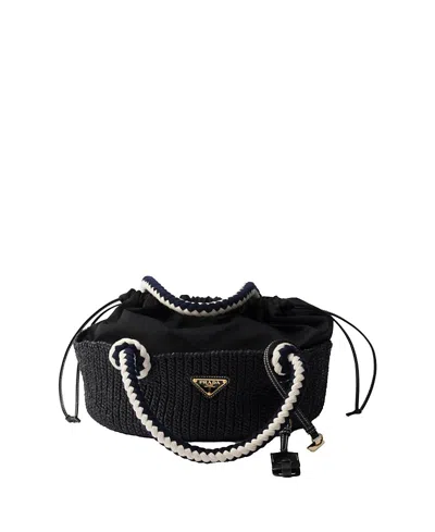 Prada Small Crochet Bag In Black
