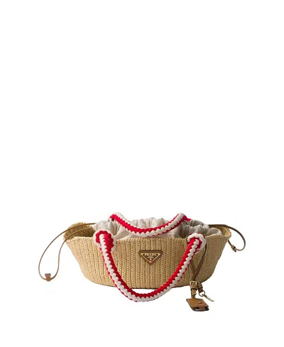 Prada Small Crochet Bag In Neutral