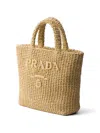 Prada Raffia Shoulder Bag Featuring Woven Texture In White