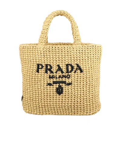 PRADA SMALL CROCHET LOGO HANDBAG