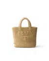 Prada Raffia Shoulder Bag Featuring Woven Texture