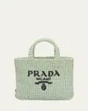 Prada Small Raffia Tote Bag In Acqua