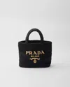 Prada Small Crochet Tote Bag In Black
