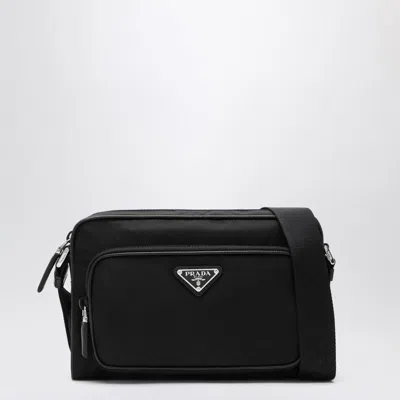 Prada Small Crossbody Bag Re-nylon And Saffiano In Black