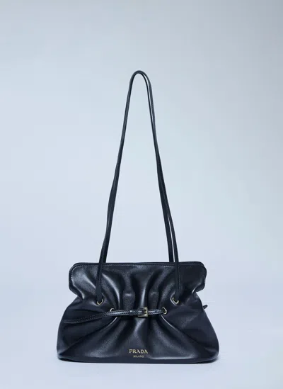 Prada Small Dada Shoulder Bag In Black