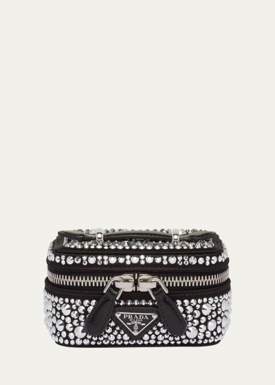 Prada Small Degrade Crystal Vanity Case In F063r Metal