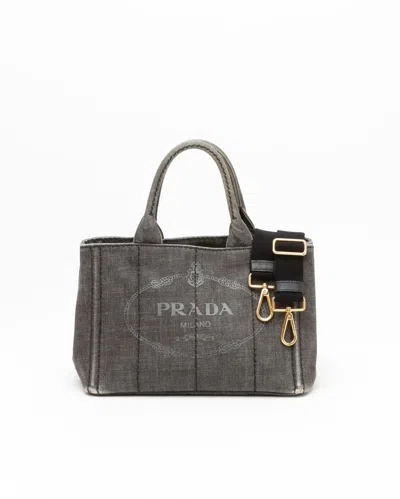 Prada Small Denim Canapa Bag