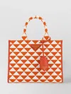 Prada Embroidered Fabric Small Symbole Shopping Bag