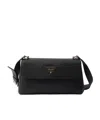 Prada Small Leather Shoulder Bag In Black