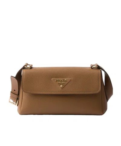 Prada Kleine Schultertasche Aus Leder In Karamell